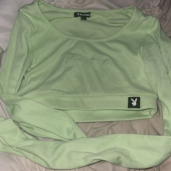 playboy crop long sleeve top - Picture 3 of 7